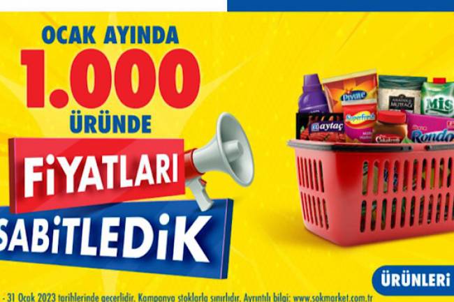 Şok Market 1-31 Ocak 1000 Üründe Fiyatları Sabitledi