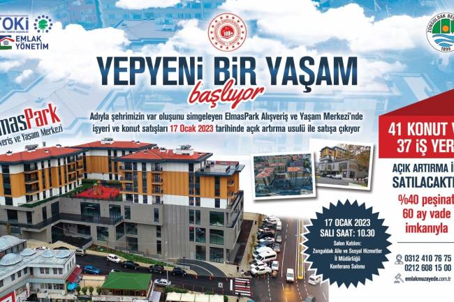 Elmaspark Alışveriş Ve Yaşam Merkezi’nde 41 Konut Ve 37 İş Yeri Açık Artırma İle Satışa Çıkıyor