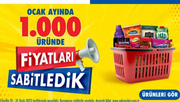 Şok Market 1-31 Ocak 1000 Üründe Fiyatları Sabitledi