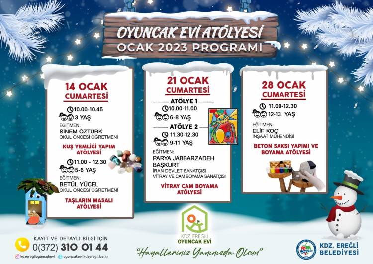 Kdz. Ereğli Belediyesi Oyuncak Evi Ocak Ayı Programı Açıklandı